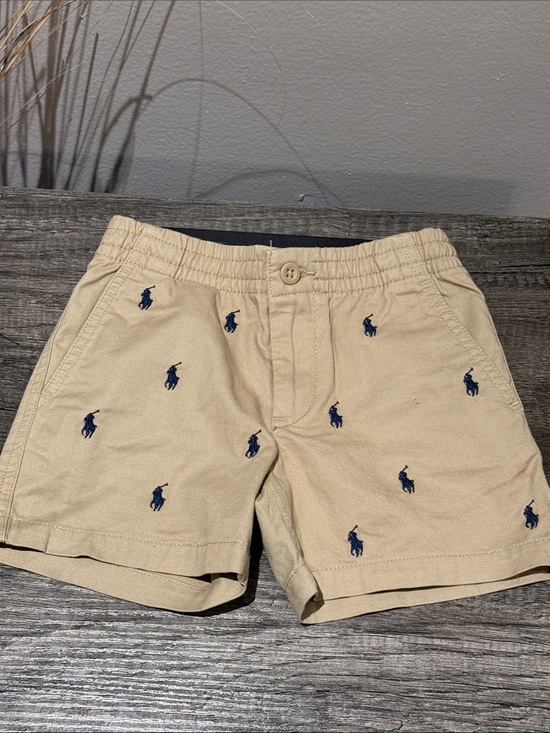 Ralph Lauren Other - Ralph Lauren Boys Tan Shorts with Navy Polo Player Embroidery